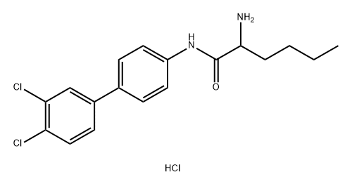 Hexanamide, 2-amino-N-(3',4'-dichloro[1,1'-biphenyl]-4-yl)-, hydrochloride (1:1) Struktur