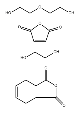 1,3-Isobenzofurandione, 3a,4,7,7a-tetrahydro-, polymer with 1,2-ethanediol, 2,5-furandione and 2,2-oxybisethanol Struktur