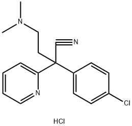 2-Pyridineacetonitrile, α-(4-chlorophenyl)-α-[2-(dimethylamino)ethyl]-, hydrochloride (1:1) Struktur