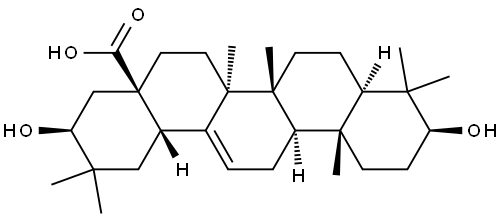 3β,21β-Dihydroxyolean-12-en-28-oic acid Struktur