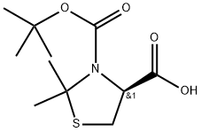 (S)-3-Boc-2,2-dimethylthiazolidine-4-carboxylic acid Struktur