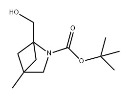 tert-butyl 
1-(hydroxymethyl)-4-methyl-2-azabicyclo[2.1.1]he
xane-2-carboxylate Struktur