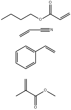 2-Propenoic acid, 2-methyl-, methyl ester, polymer with butyl 2-propenoate, ethenylbenzene and 2-propenenitrile Struktur