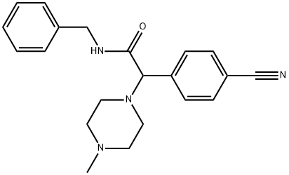 N-benzyl-2-(4-cyanophenyl)-2-(4-methylpiperazin-1-yl)acetamide Struktur