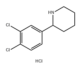 Piperidine, 2-(3,4-dichlorophenyl)-, hydrochloride (1:1) Struktur