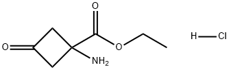 Cyclobutanecarboxylic acid, 1-amino-3-oxo-, ethyl ester, hydrochloride (1:1) Struktur