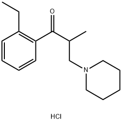 1-Propanone, 1-(2-ethylphenyl)-2-methyl-3-(1-piperidinyl)-, hydrochloride (1:1) Struktur