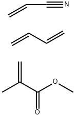 2-Propenoic acid, 2-methyl-, methyl ester, polymer with 1,3-butadiene and 2-propenenitrile Struktur