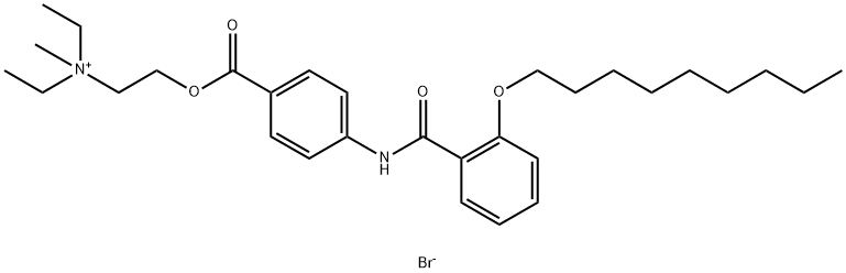 Ethanaminium, N,N-diethyl-N-methyl-2-[[4-[[2-(nonyloxy)benzoyl]amino]benzoyl]oxy]-, bromide (1:1) Struktur