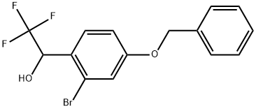 1-(4-(benzyloxy)-2-bromophenyl)-2,2,2-trifluoroethan-1-ol Struktur