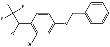 4-(benzyloxy)-2-bromo-1-(2,2,2-trifluoro-1-methoxyethyl)benzene Struktur