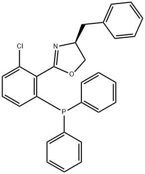 (S)-4-Benzyl-2-(2-chloro-6-(diphenylphosphino)phenyl)-4,5-dihydrooxazole Struktur