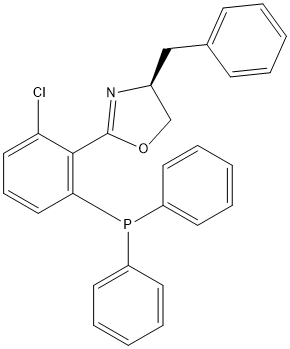 (R)-4-Benzyl-2-(2-chloro-6-(diphenylphosphino)phenyl)-4,5-dihydrooxazole Struktur