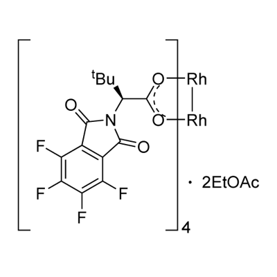 Tetrakis[N-tetrafluorophthaloyl-(S)-tert-leucinato]dirhodium Bis(ethyl Acetate) Adduct Struktur