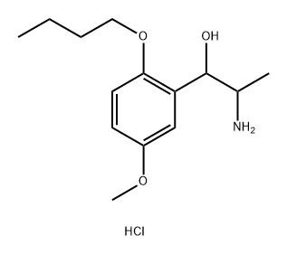 Benzenemethanol, α-(1-aminoethyl)-2-butoxy-5-methoxy-, hydrochloride (1:1) Struktur