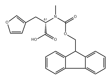 (S)-2-((((9H-fluoren-9-yl)methoxy)carbonyl)(methyl)amino)-3-(furan-3-yl)propanoic acid Struktur