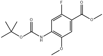 methyl 4-((tert-butoxycarbonyl)amino)-2-fluoro-5-methoxybenzoate Struktur