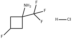 Cyclobutanamine, 3-fluoro-1-(trifluoromethyl)-, hydrochloride (1:1) Struktur