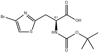 2-Thiazolepropanoic acid, 4-bromo-α-[[(1,1-dimethylethoxy)carbonyl]amino]-, (αS)- Struktur