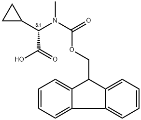 Cyclopropaneacetic acid, α-[[(9H-fluoren-9-ylmethoxy)carbonyl]methylamino]-, (αS)- Struktur