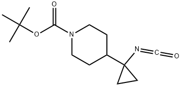 tert-butyl 4-(1-isocyanatocyclopropyl)piperidine-1-carboxylate Struktur