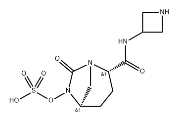 (2S,5R)-2-(azetidin-3-ylcarbamoyl)-7-oxo-1,6-diazabicyclo[3.2.1]octan-6-yl hydrogen sulfate Struktur