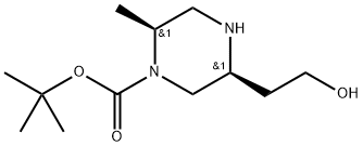 tert-Butyl (2S,5S)-5-(2-hydroxyethyl)-2-methylpiperazine-1-carboxylate Struktur