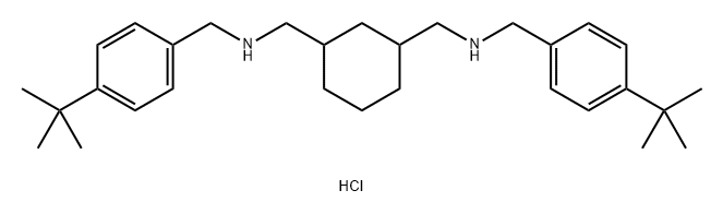 1,3-Cyclohexanedimethanamine, N1,N3-bis[[4-(1,1-dimethylethyl)phenyl]methyl]-, hydrochloride (1:1) Struktur