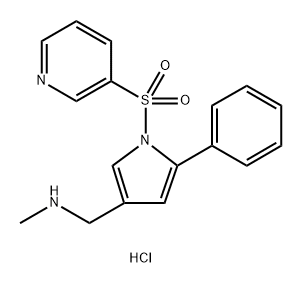 1H-Pyrrole-3-methanamine, N-methyl-5-phenyl-1-(3-pyridinylsulfonyl)-, hydrochloride (1:1) Struktur