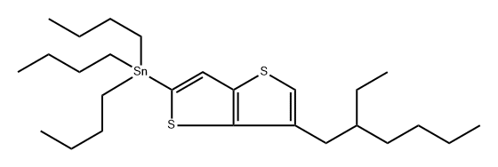 Stannane, tributyl[6-?(2-?ethylhexyl)?thieno[3,?2-?b]?thien-?2-?yl]?- Struktur