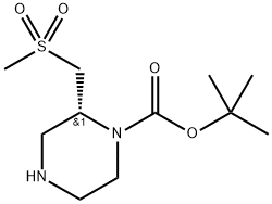 tert-Butyl (R)-2-((methylsulfonyl)methyl)piperazine-1-carboxylate Struktur