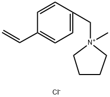 Pyrrolidinium, 1-[(4-ethenylphenyl)methyl]-1-methyl-, chloride (1:1)
N-Methyl-N-(p-vinylbenzyl)pyrrolidinium chloride Struktur