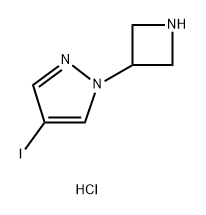 1H-Pyrazole, 1-(3-azetidinyl)-4-iodo-, hydrochloride (1:1) Struktur