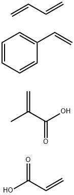 2-Propenoic acid, 2-methyl-, polymer with 1,3-butadiene, ethenylbenzene and 2-propenoic acid Struktur