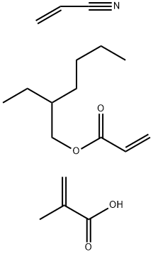 2-Propenoic acid, 2-methyl-, polymer with 2-ethylhexyl 2-propenoate and 2-propenenitrile Struktur