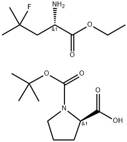 (S)-ethyl 2-amino-4-fluoro-4-methylpentanoate (R)-1-(tert-butoxycarbonyl)pyrrolidine-2-carboxylate Struktur