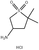 3-Thiophenamine, tetrahydro-5,5-dimethyl-, 1,1-dioxide, hydrochloride (1:1) Struktur