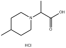 1-Piperidineacetic acid, α,4-dimethyl-, hydrochloride (1:1) Struktur