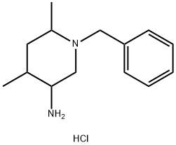 3-Piperidinamine, 4,6-dimethyl-1-(phenylmethyl)-, hydrochloride (1:2) Struktur