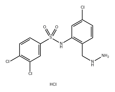 Benzenesulfonamide, 3,4-dichloro-N-[5-chloro-2-(hydrazinylmethyl)phenyl]-, hydrochloride (1:1) Struktur