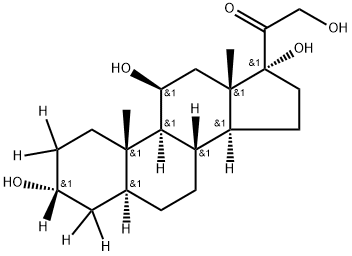 Pregnan-20-one-2,2,3,4,4-d5, 3,11,17,21-tetrahydroxy-, (3α,5α,11β)- Struktur