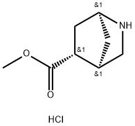 2-Azabicyclo[2.2.1]heptane-5-carboxylic acid, methyl ester, hydrochloride (1:1), (1R,4S,5S)-rel- Struktur