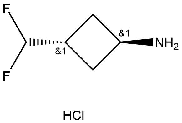 trans-3-(Difluoromethyl)cyclobutan-1-amine hydrochloride Struktur