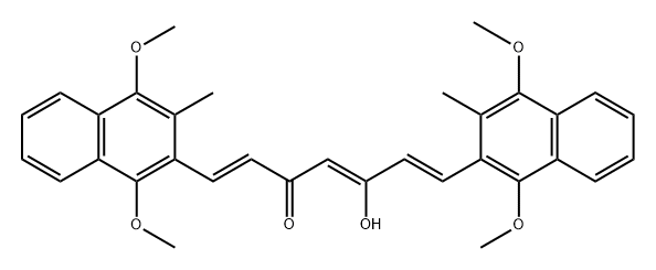 (1E,4Z,6E)-1,7-bis(1,4-dimethoxy-3-methylnaphthalen-2-yI)-5-hydroxyhepta-1,4,6-trien-3-one Struktur