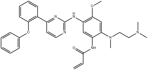 2-Propenamide, N-[2-[[2-(dimethylamino)ethyl]methylamino]-4-methoxy-5-[[4-(2-phenoxyphenyl)-2-pyrimidinyl]amino]phenyl]- Struktur