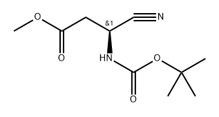 (S)-Methyl 3-((tert-butoxycarbonyl)amino)-3-cyanopropanoate Struktur