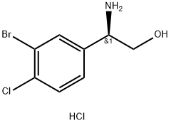 Benzeneethanol, β-amino-3-bromo-4-chloro-, hydrochloride (1:1), (βR)- Struktur