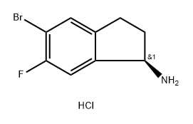 (R)-5-Bromo-6-fluoro-2,3-dihydro-1H-inden-1-amine hydrochloride Struktur