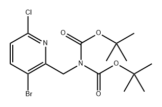 Imidodicarbonic acid, 2-[(3-bromo-6-chloro-2-pyridinyl)methyl]-, 1,3-bis(1,1-dimethylethyl) ester Struktur