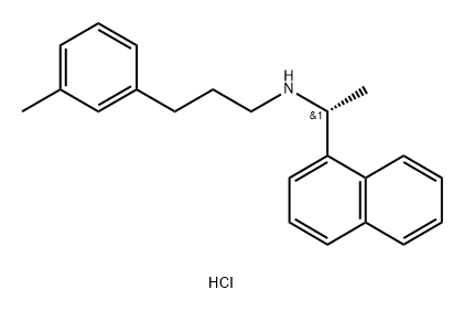 1-Naphthalenemethanamine, α-methyl-N-[3-(3-methylphenyl)propyl]-, hydrochloride (1:1), (αR)- Struktur